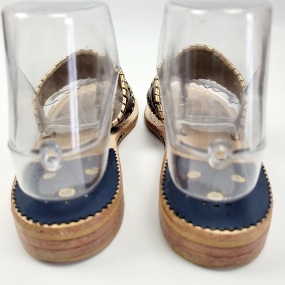 Jack Rogers Navy Gold Hamptons Sandals Size 6 - Picture 4 of 13